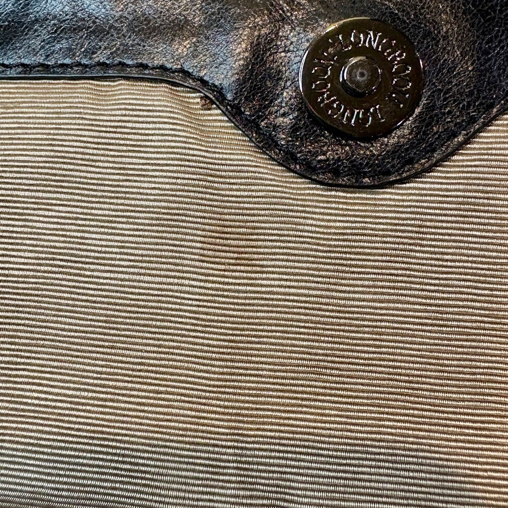 BCBGMaxAzria Black Studded Leather Fold-Over Clutch/Wristlet Rock Chic Bag - Picture 9 of 9